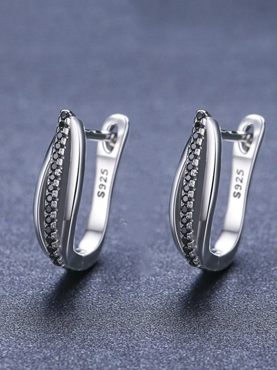 Copper Retro Hong Kong Style Zircon Earrings