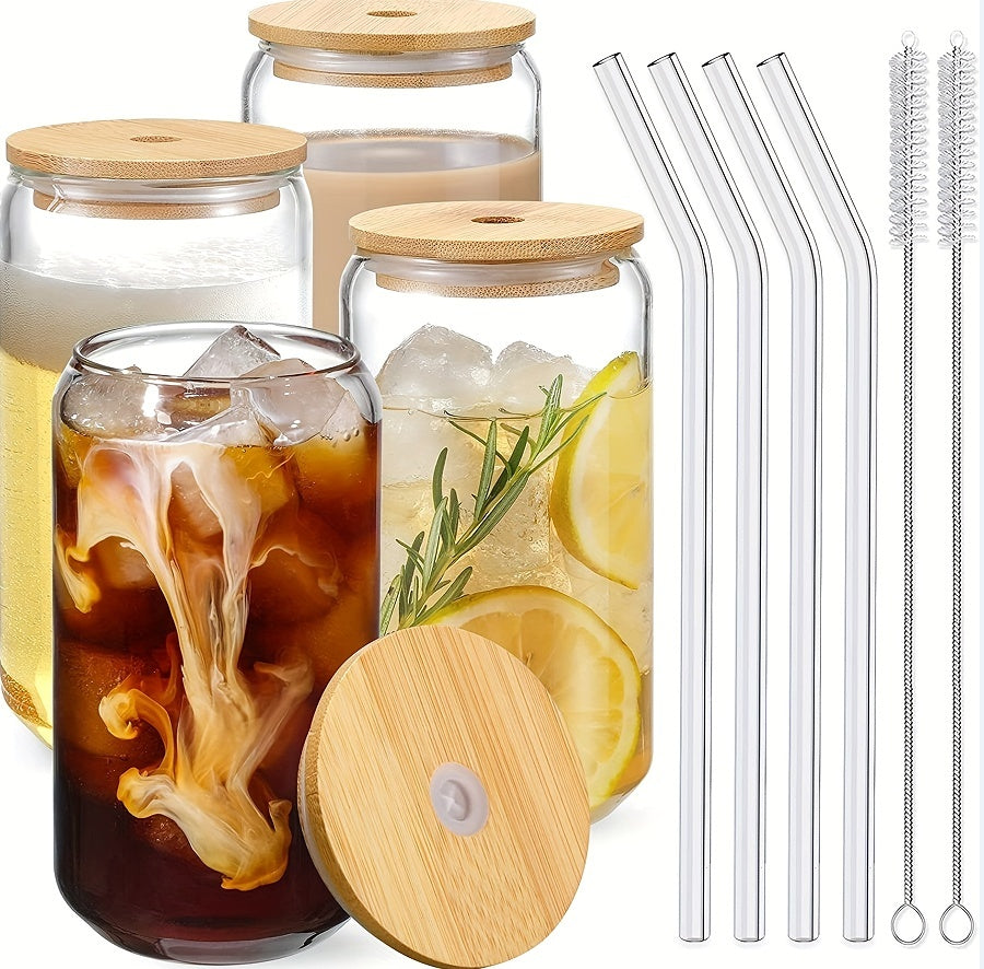 Glass Cup With Straw