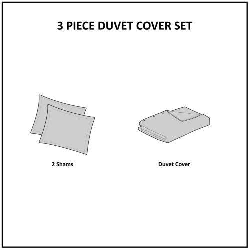 King Cal King Cotton Printed Duvet Cover Set With Chenille