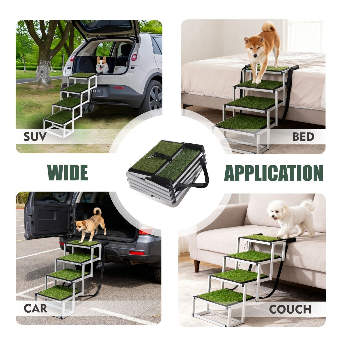 Foldable Dog Ramp For Cars, SUVs, Trucks, Portable Pet Dog Stairs For Large Dogs