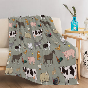 Various Animals Blanket Soft Pig Horse Durable Comfortable Blanket