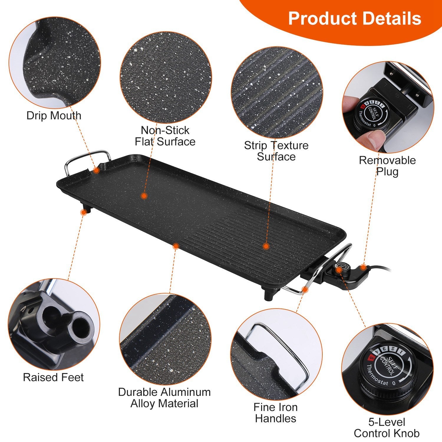 1Pc Electric Barbecue Grill Hot Plate Cooking
