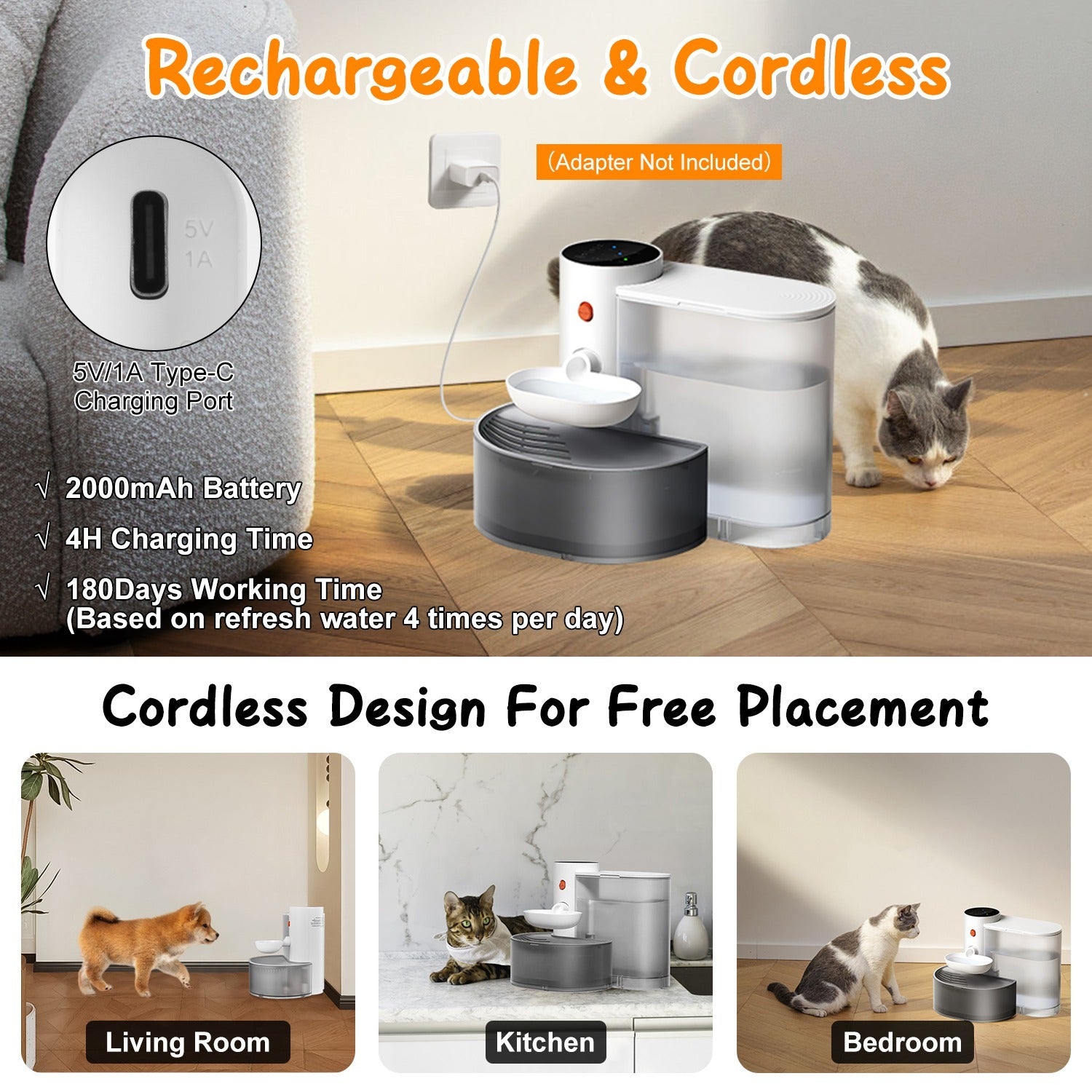 1Pc Smart Pet Water Fountain Automatic Cat Water