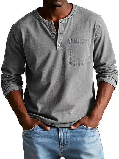 V-neck Long-sleeved T-shirt