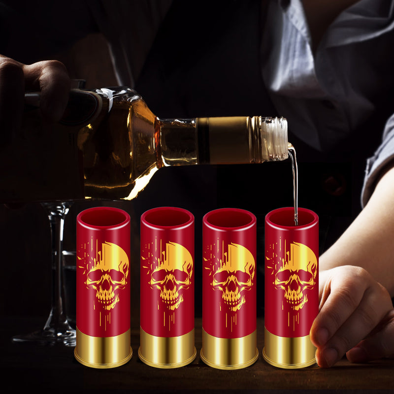 4pcs Skull Shot Glasses, 1.5oz - Reusable, High-Quality Plastic Bullet Cups For Whiskey