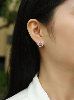 Tonight's New Star - S925 Moissanite Sterling Silver Earrings With Platinum-plated Stud Earrings