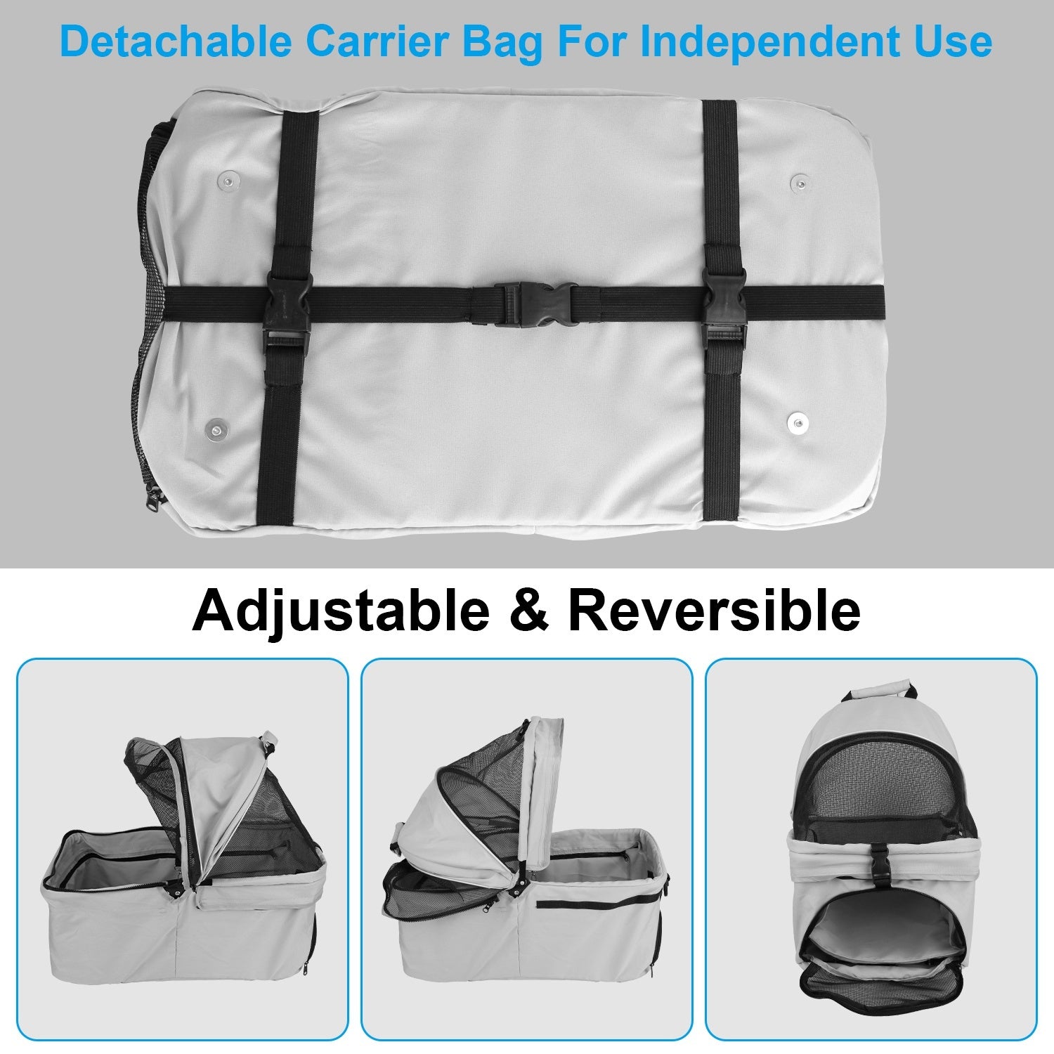 4-Wheels Pet Stroller Foldable Carrier