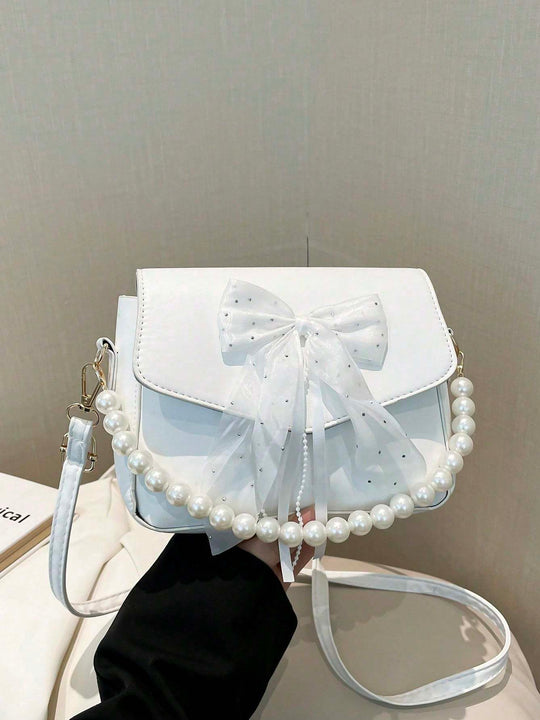 Bowknot Lace Pearl Handbag Fashion Bag Women's Shoulder Crossbody Bag