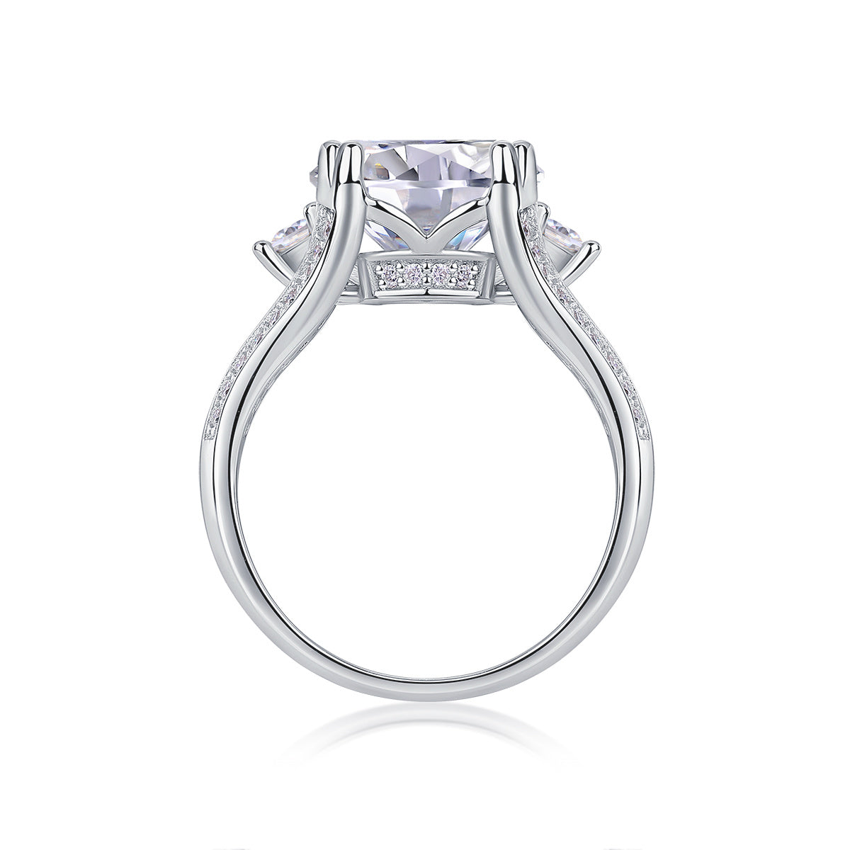 Luxurious Jewelry Piece Set With 5-carat Moissanite S925 Sterling Silver And Platinum-plated Diamond