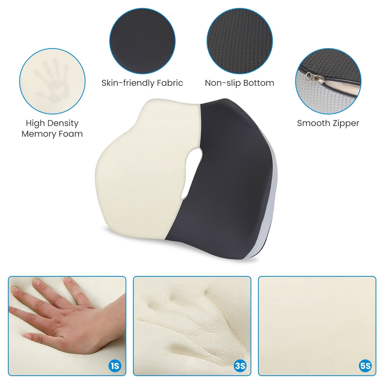 1Pc Memory Foam Seat Cushion Sciatica Pain Relief Cushion Pillow S