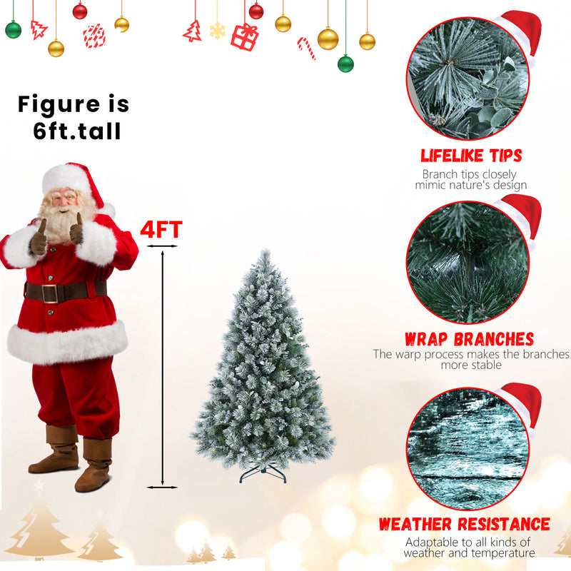 Snow Flocked Christmas Tree Premium Artificial Christmas Tree For Home Office Holiday Decor