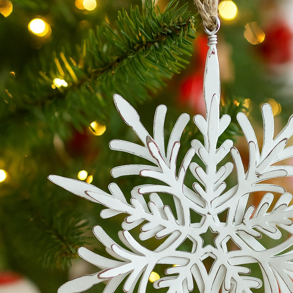 6PCS Set 6.1in Snowflake Christmas Hanging Ornaments Tree