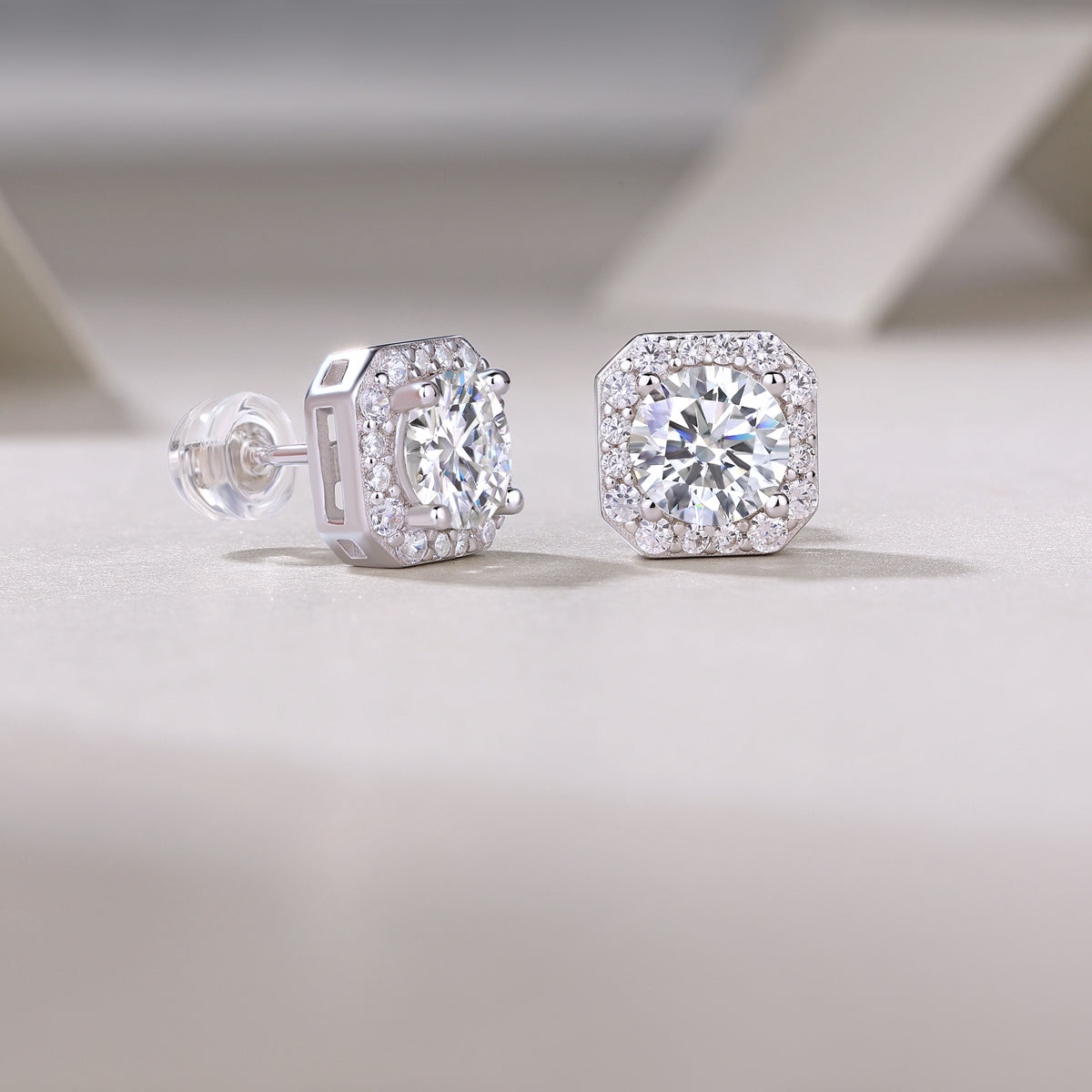 Heart Rose Luxury Fashion Diamond Earrings Stud Set