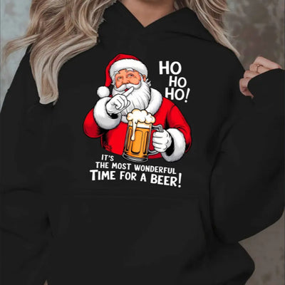 Festive Christmas Graphic Hoodie For Women