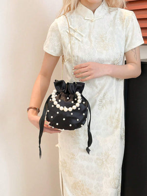 European And American  Pleated Silk Small Bag For Women