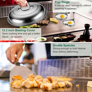 Grilljoy Griddle Accessories Set With Robust Plastic Handle