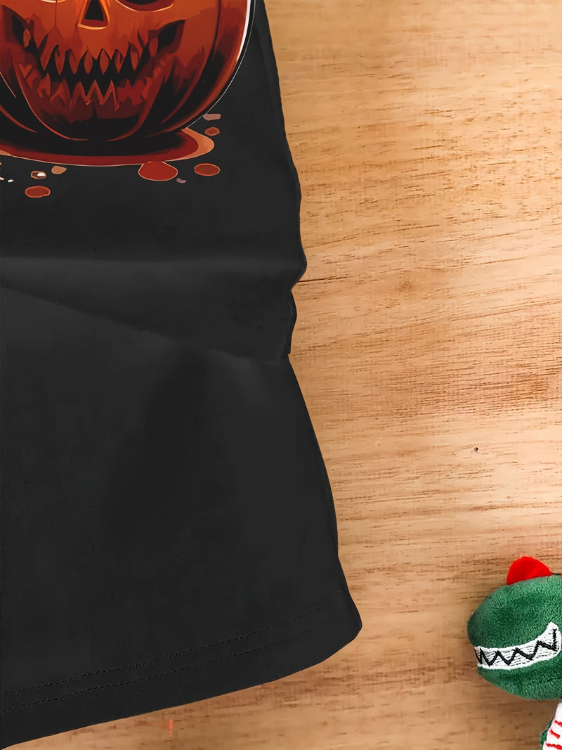 Men's Casual Polyester Round Neck T-shirt With 3D Shark