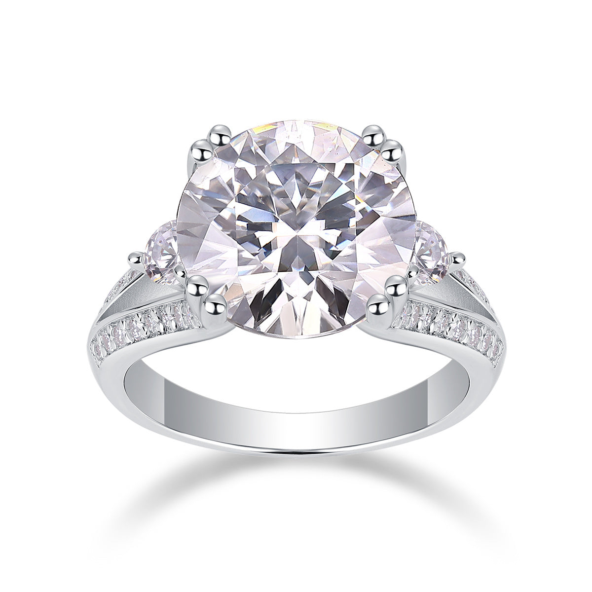 Luxurious Jewelry Piece Set With 5-carat Moissanite S925 Sterling Silver And Platinum-plated Diamond