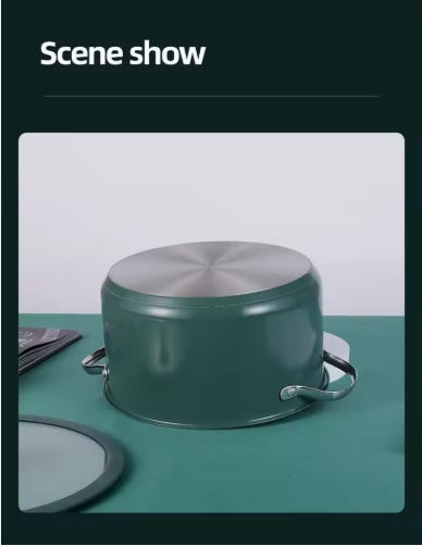 4pcs Stainless Steel Ceramic Coated Pot Set