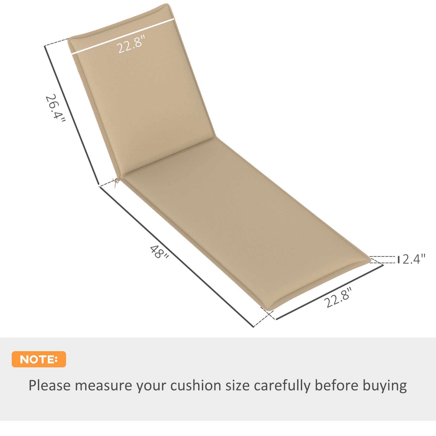 Foldable Chaise Lounge Cushion Set Of 2