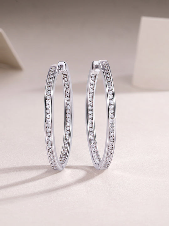 Born Female Master Luxury Fashion Diamond Earrings Stud Inlaid With Mosan Diamond Silver Jewelry
