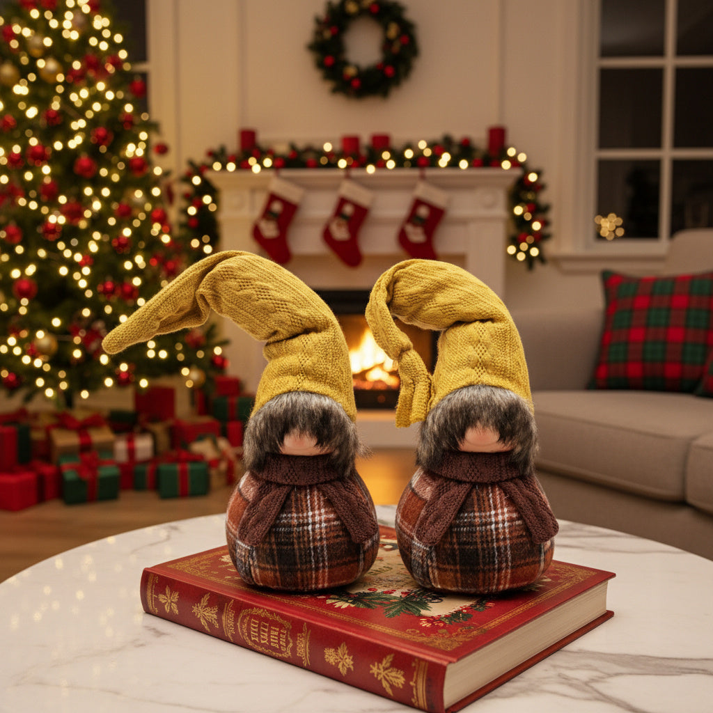 2PCS Set Christmas Gnome Decor 5.5 X 5.5 X 15.7