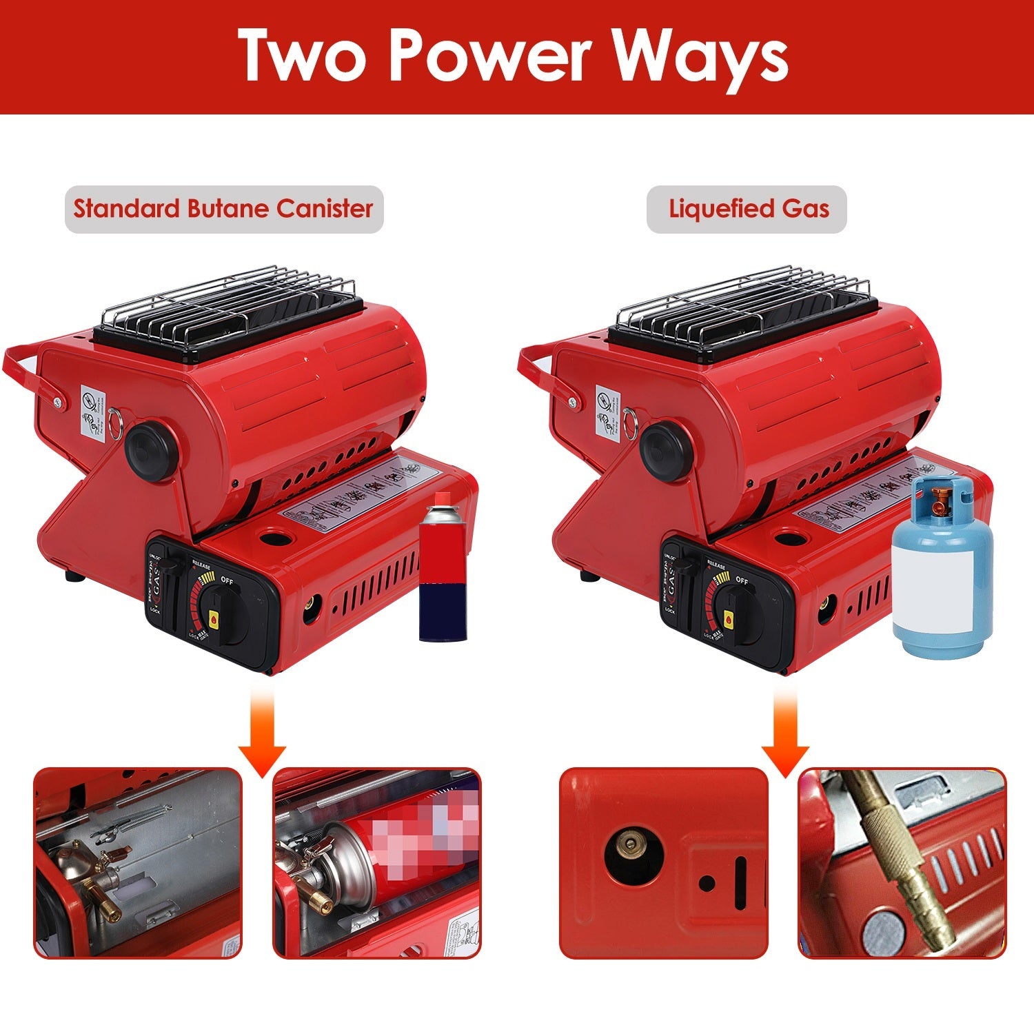 1Pc 2 In 1 Portable Butane Burner Heater