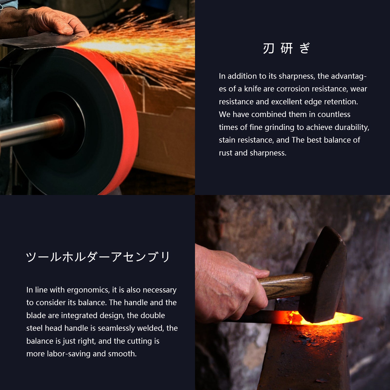Qulajoy Nakiri Knife 7 Inch - Hammered Japanese Vegetable Knife 9cr18mov Mirror Polishing Hand Forged Blade Kitchen Knife