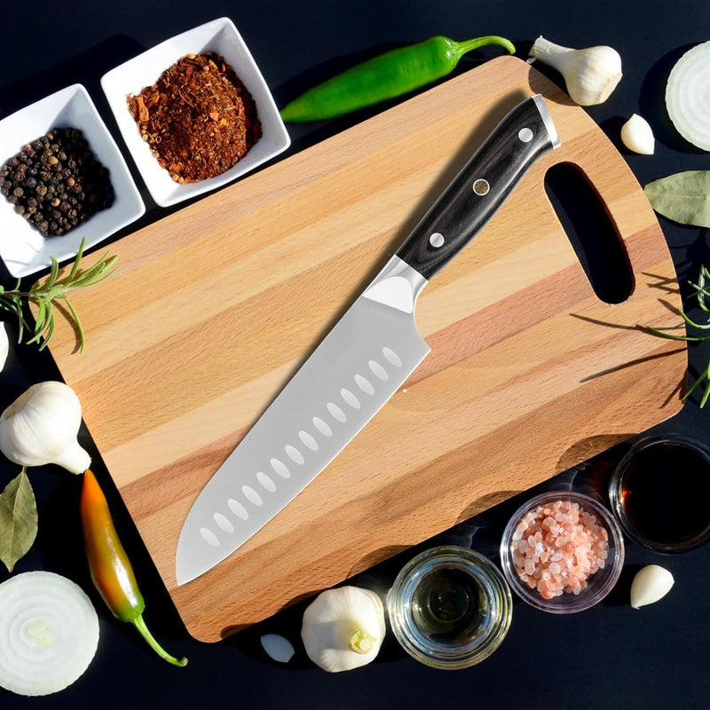 Professional Chef Knife 8 Inch, Santoku Knife 7 Inch High Carbon Steel Chef Knife Japanese Knife