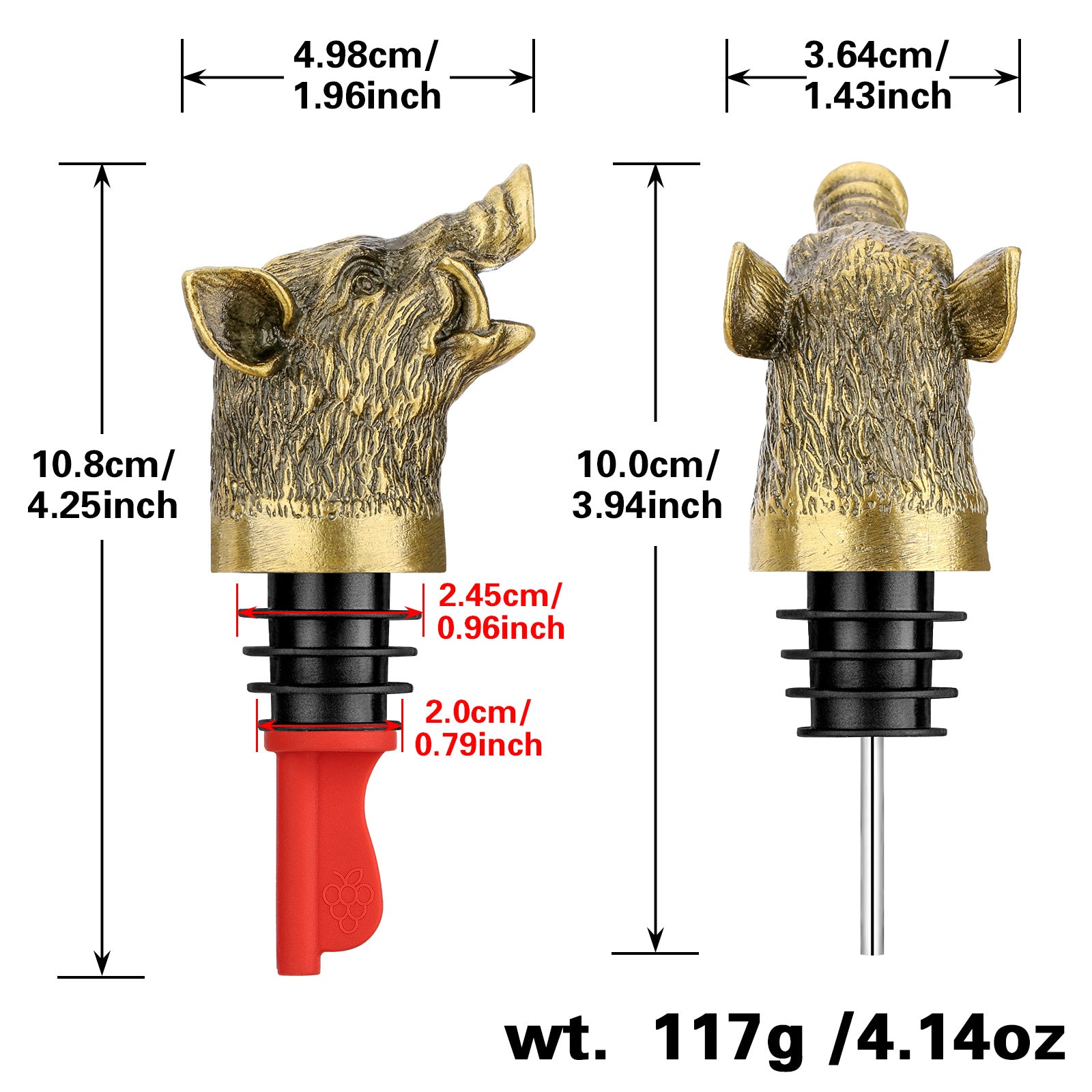 Wild Boar Head Wine Pourer - Vacuum Sealing, Wine Spout