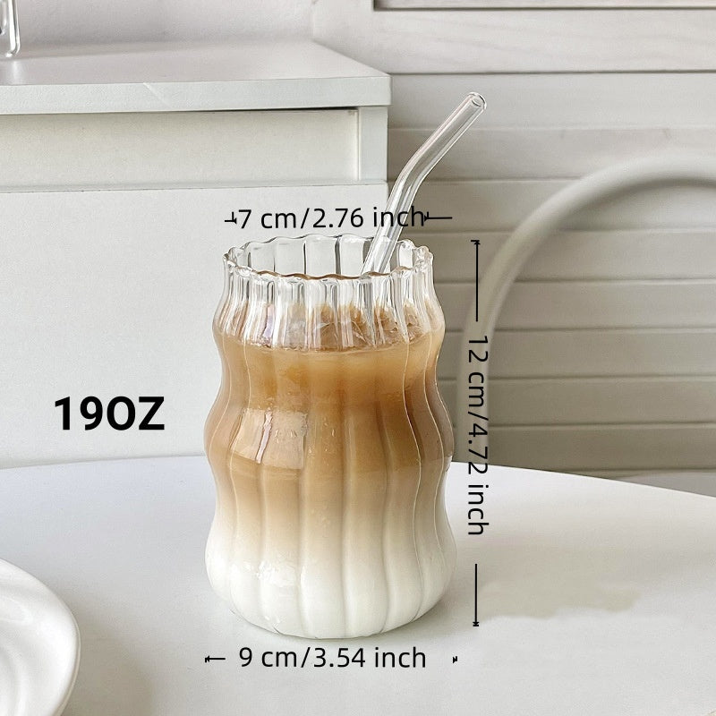 6 Pcs 19 Ounce Glass Straw Cup