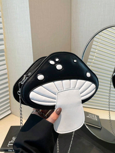 Foreign  2025 Summer New Contrast Color Simulation Mushroom Crossbody Chain Bag