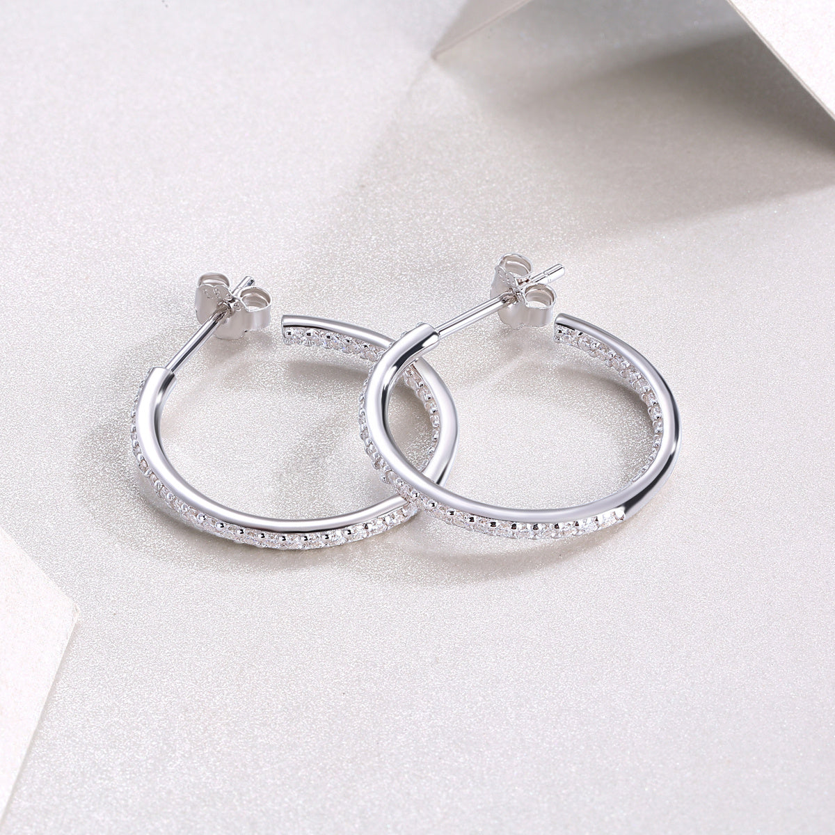 Ribbon - Square Moissanite S925 Sterling Silver Earrings