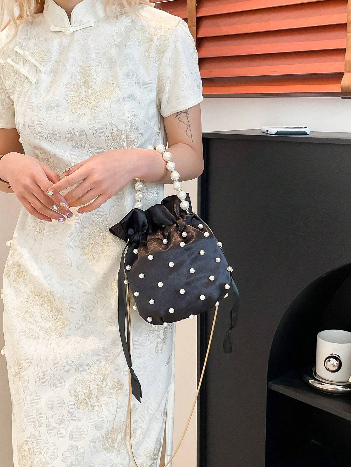 European And American  Pleated Silk Small Bag For Women