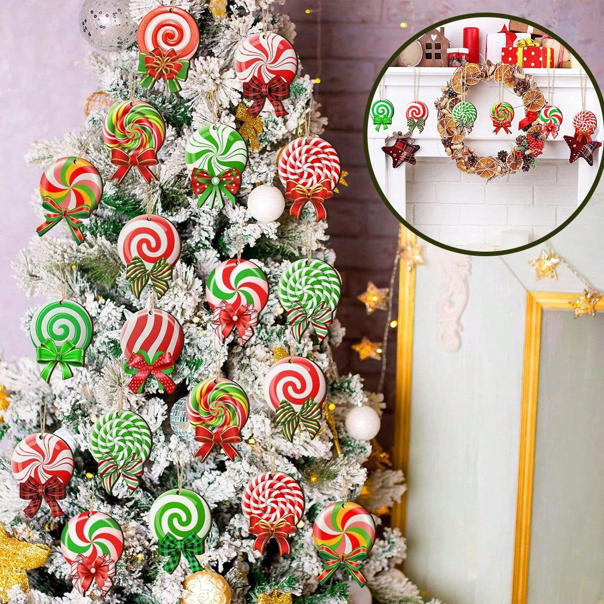 24 Pieces Peppermint Christmas Tree