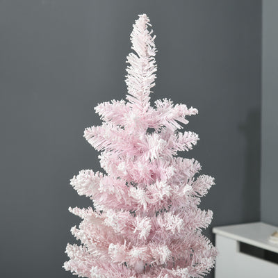 HOMCOM 5' Snow Flocked Artificial Pencil Christmas Tree