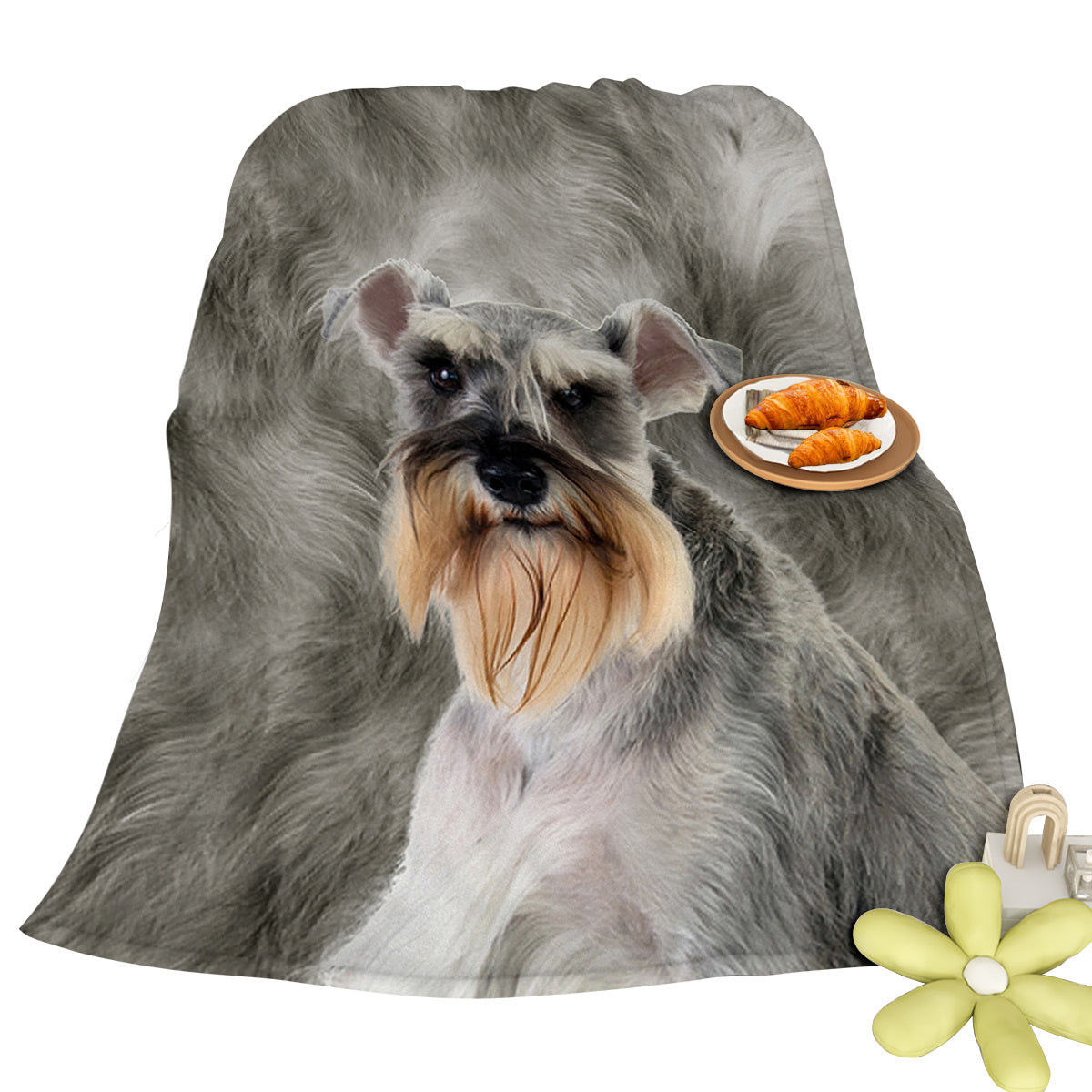 Schnauzer Flannel Blankets Cozy Blanket