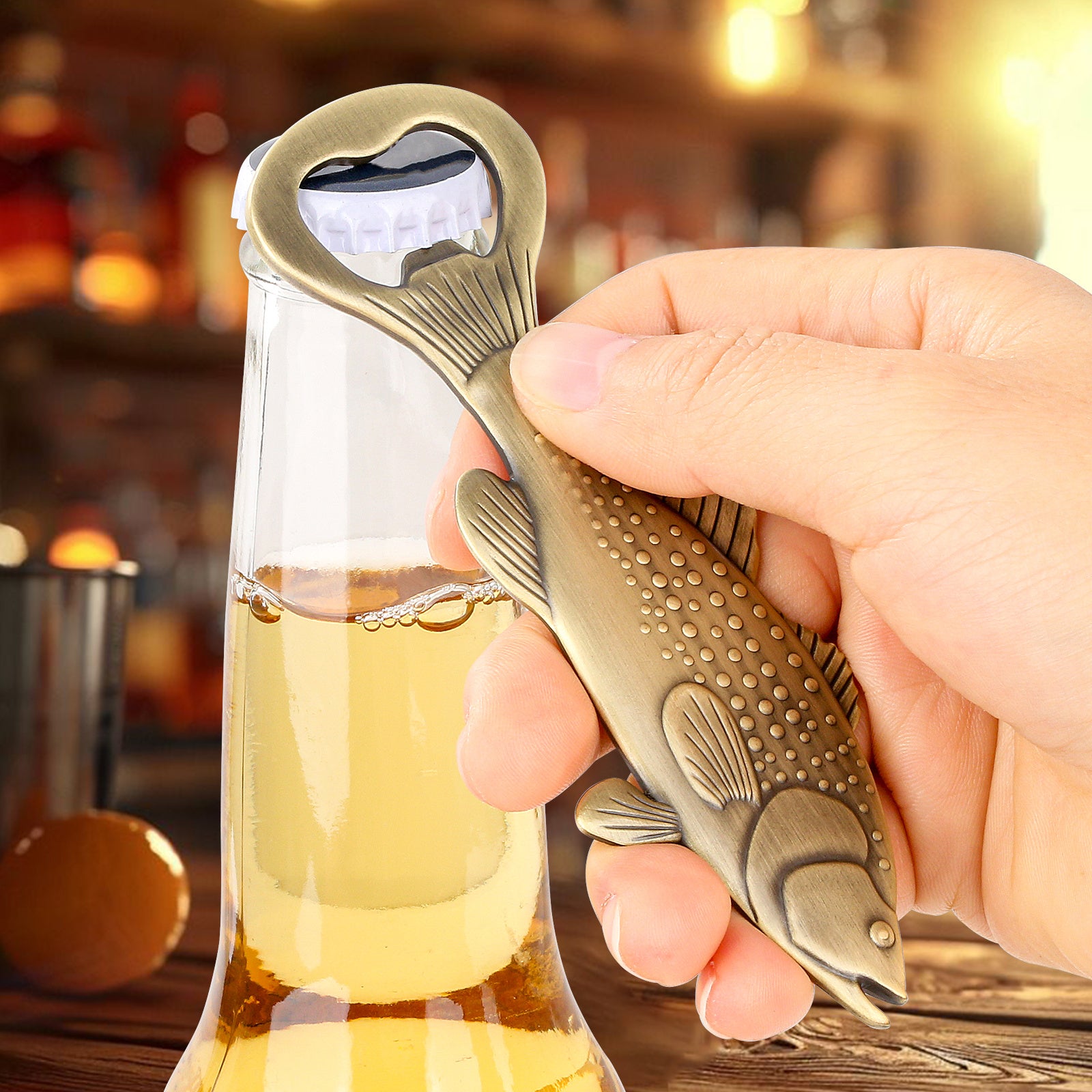 Creative Sea Bass Bottle Opener With Velvet Bag