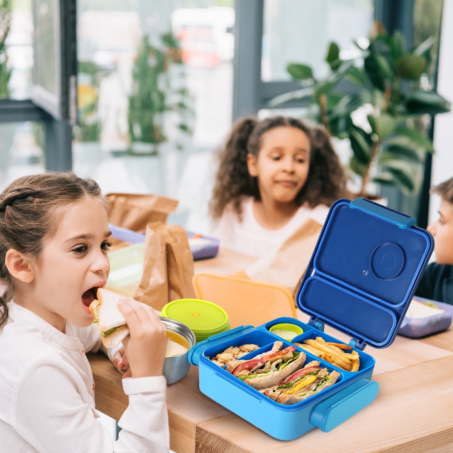 1Pc Kids Lunch Box Thermal Lunch Container With Insulated Storage Bag