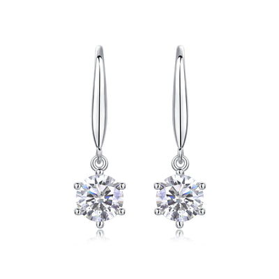 Jumping Wind Inlaid Moissanite Silver Earrings Luxury Fashion Diamond Earrings