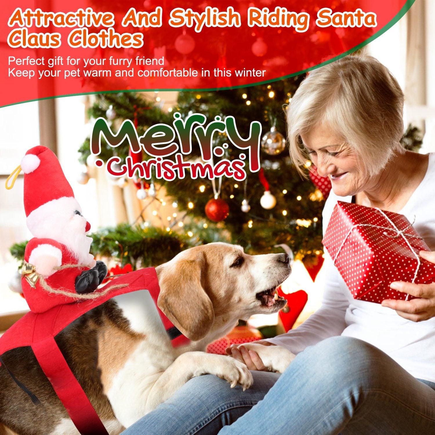 Pet Christmas Costumes Red Winter Coat