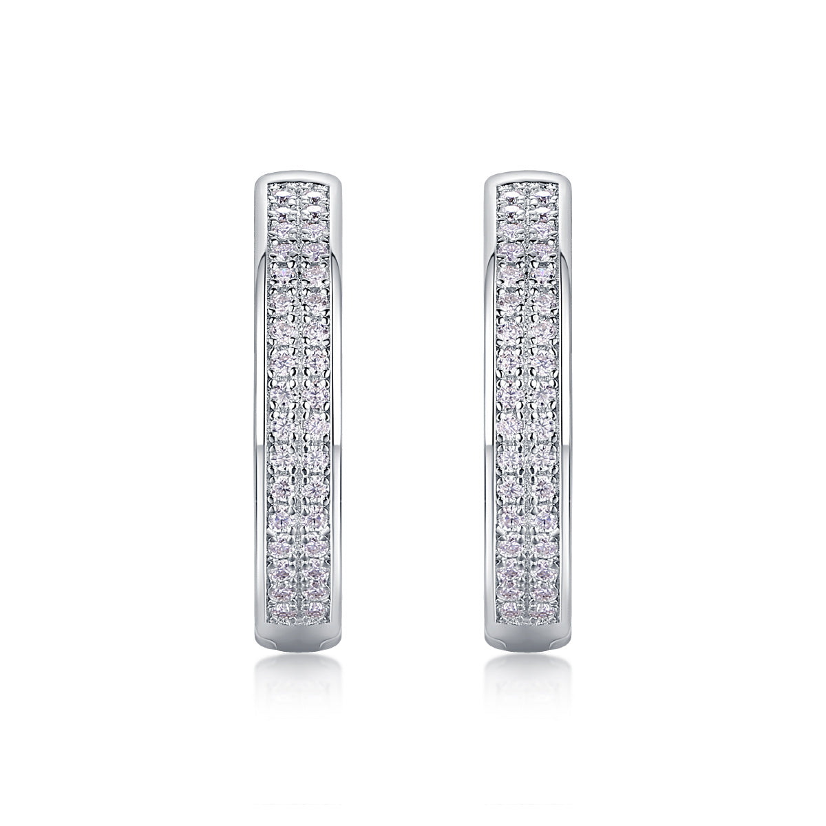 Firefly Light - Moissanite S925 Sterling Silver Earrings With Platinum-plated Stud Earrings