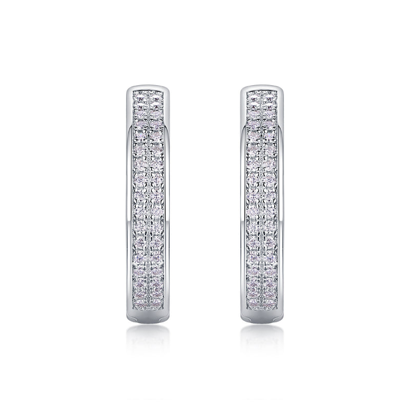 Firefly Light - Moissanite S925 Sterling Silver Earrings With Platinum-plated Stud Earrings