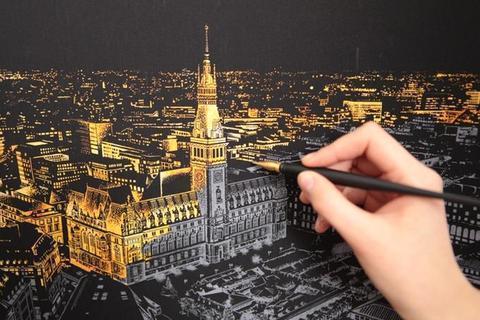 Decorative painting scratch scraping painting drawing