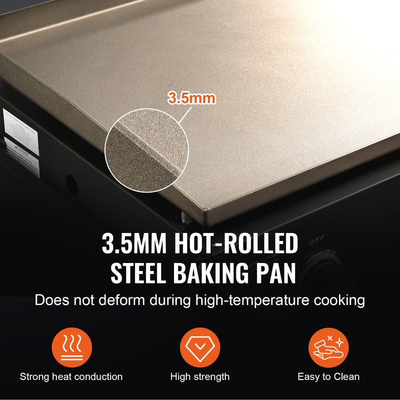 Commercial Griddle On Cart, 36' Heavy Duty Manual Flat Top Griddle