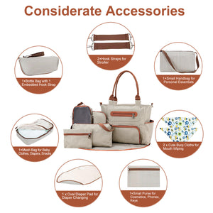 8Pcs Baby Nappy Diaper Bags Set