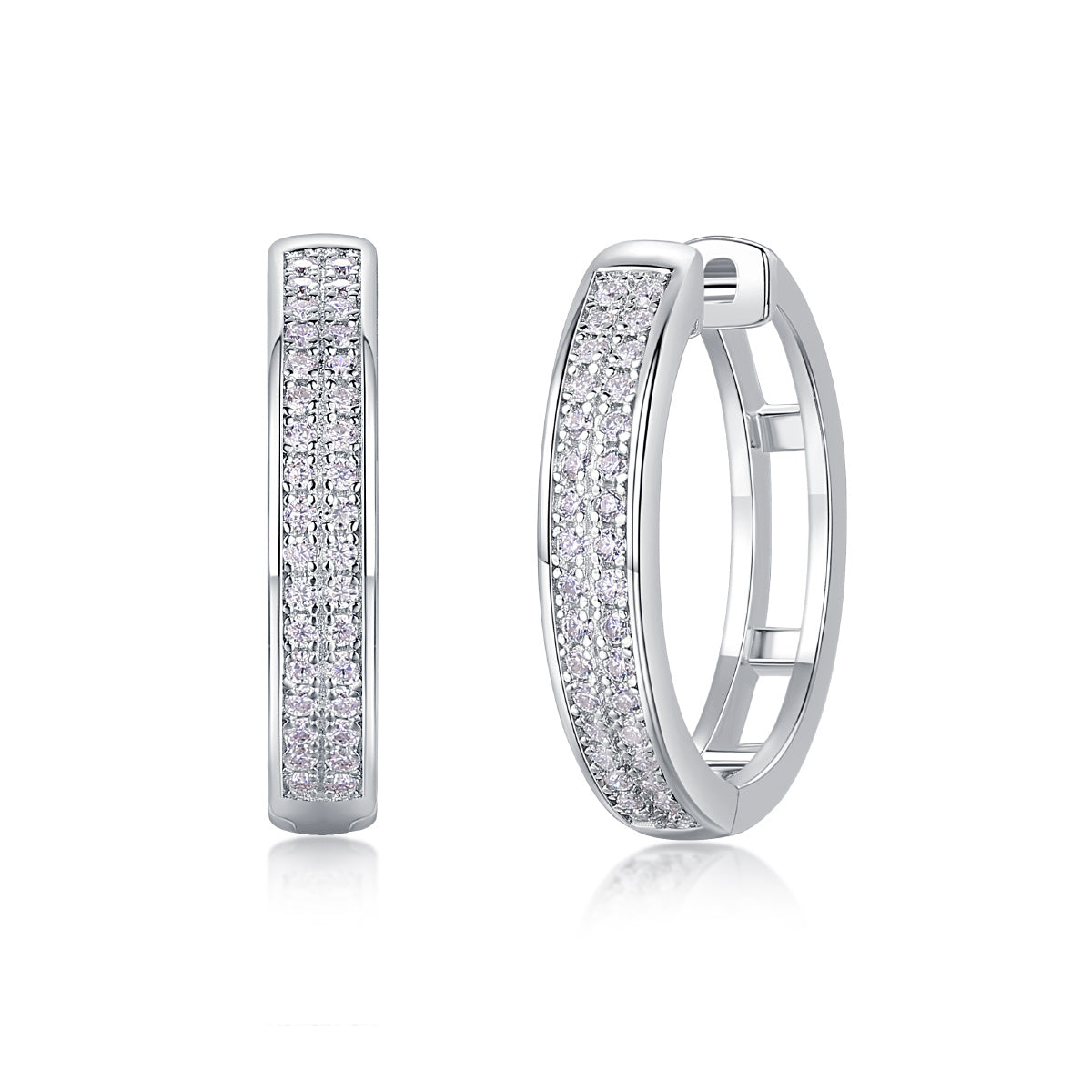 Firefly Light - Moissanite S925 Sterling Silver Earrings With Platinum-plated Stud Earrings