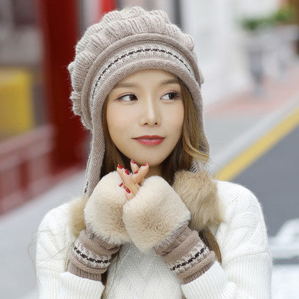 Cozy Knit Fleece-Feel Beanie With Ear Flaps