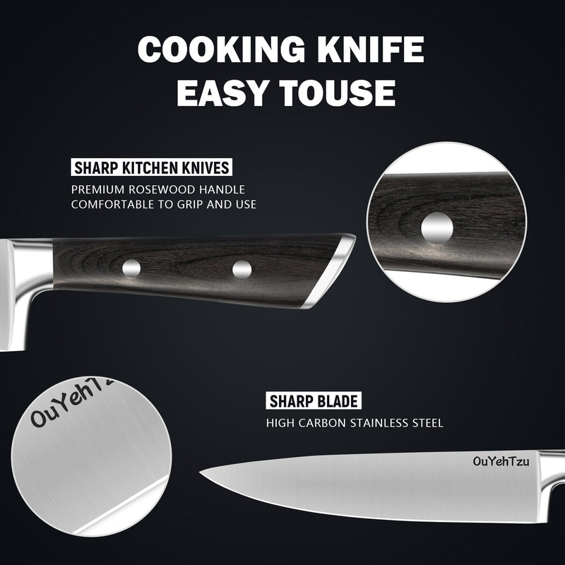 8 Inch Chef Knife, Sharp Japanese High Carbon Steel Kitchen Knives