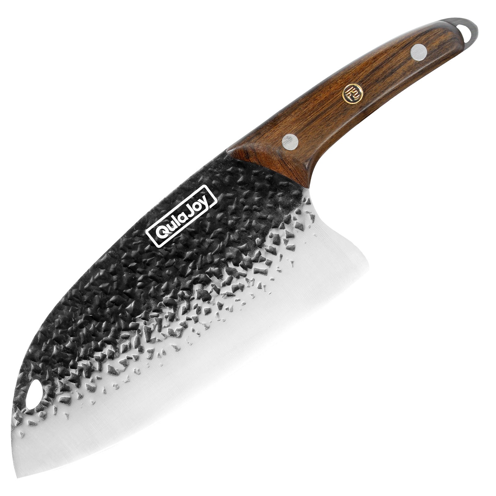 Qulajoy Meat Cleaver Knife - 7.3 Inch High Carbon Stainless Steel Butcher Knife For Meat Cutting